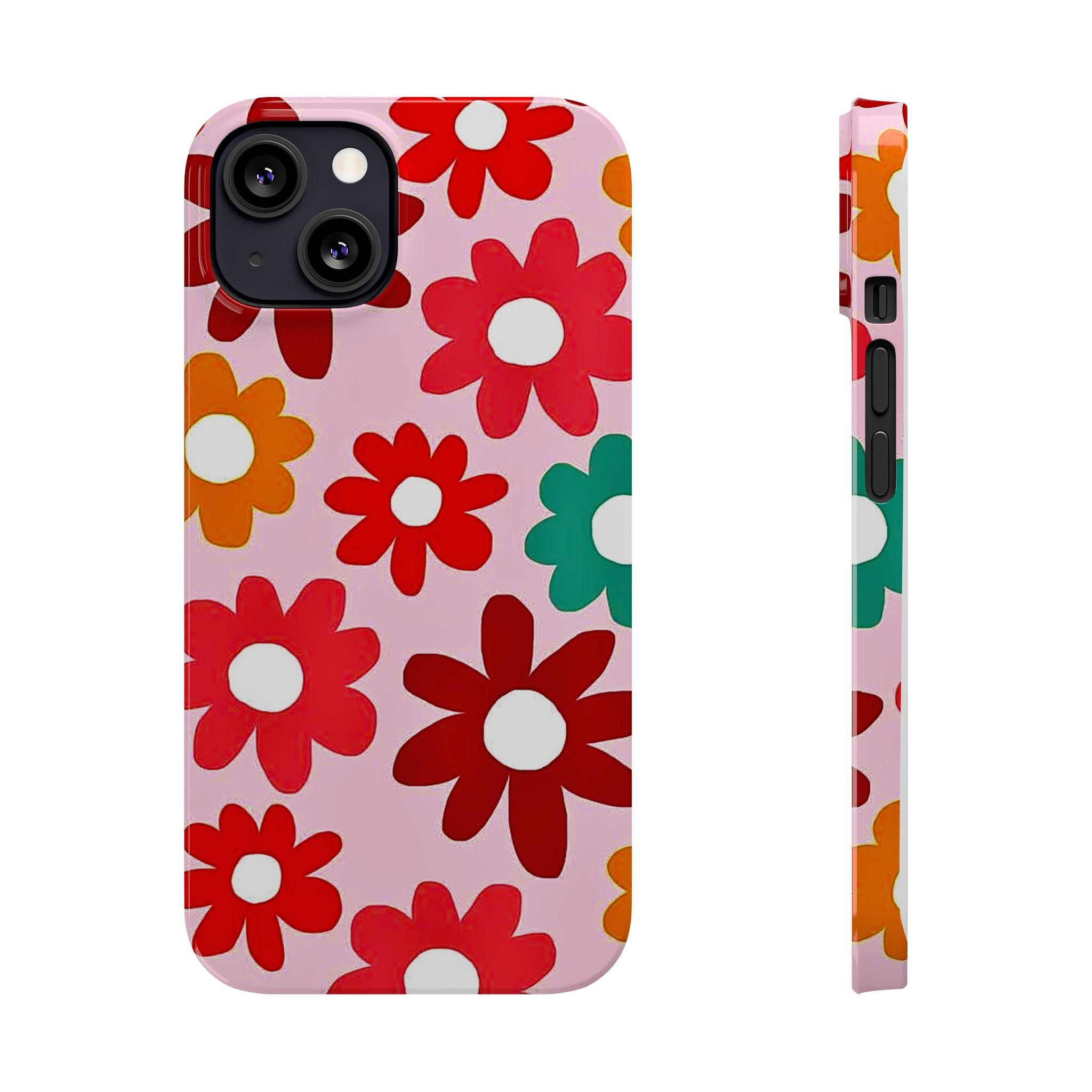 Retro Floral Case — Pink Daisy Pattern