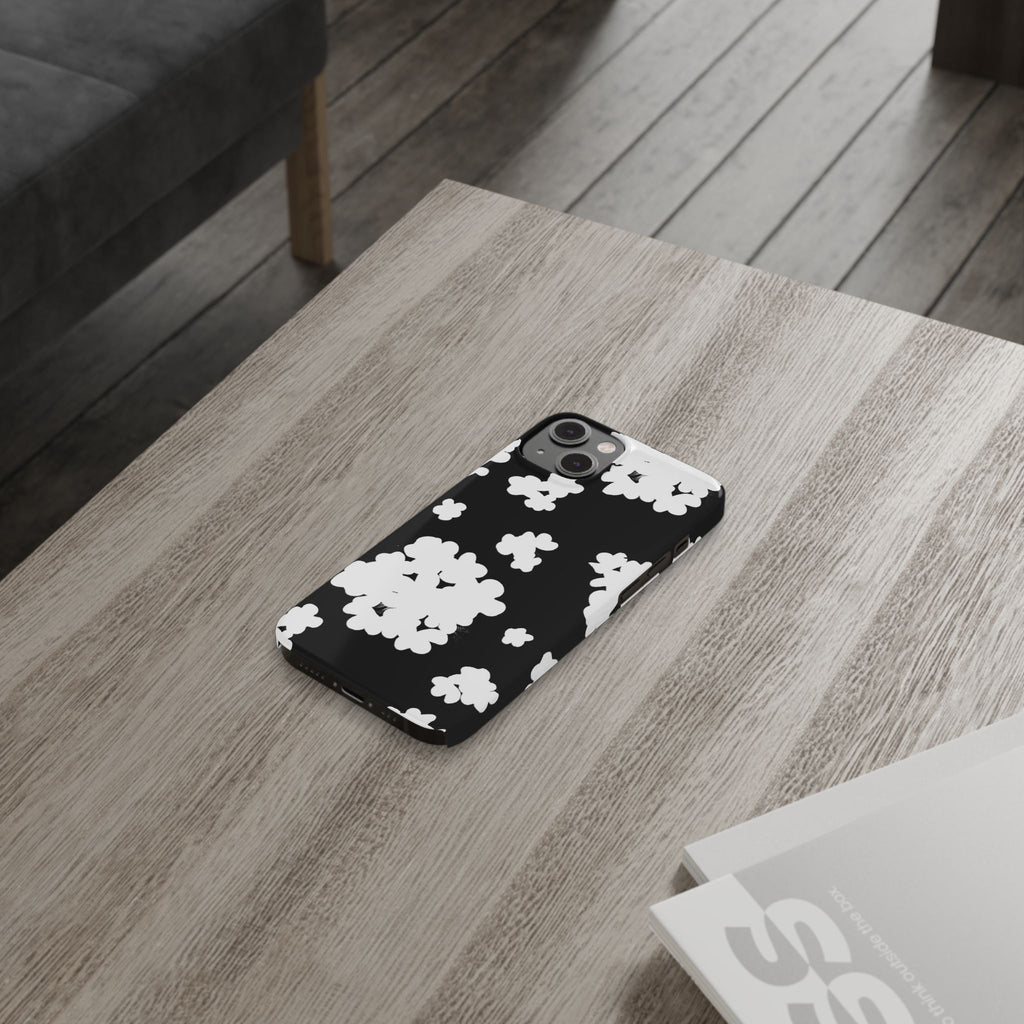 Black & White Abstract Flower Pattern Case