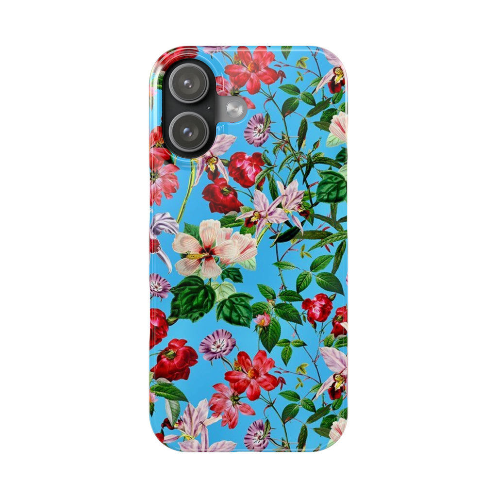 Vintage Floral Pattern on Sky Blue Case