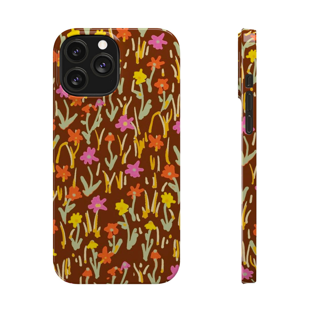 Brown Retro Floral Cover