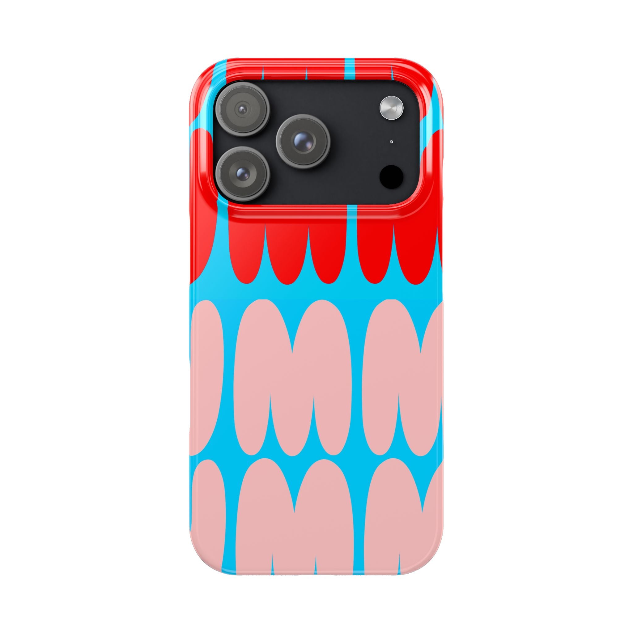 Yum Red & Pink on a Blue Case