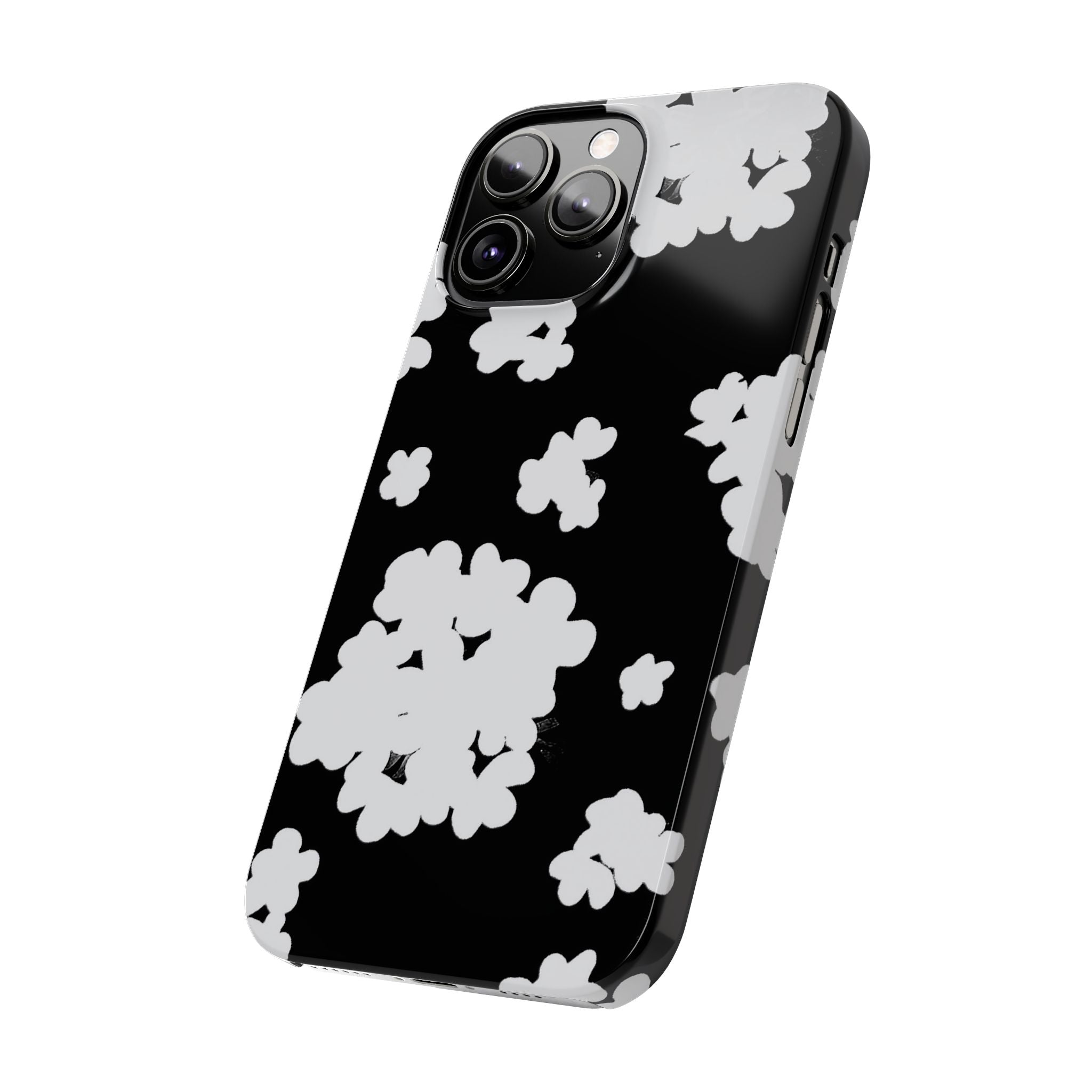 Black & White Abstract Flower Pattern Case