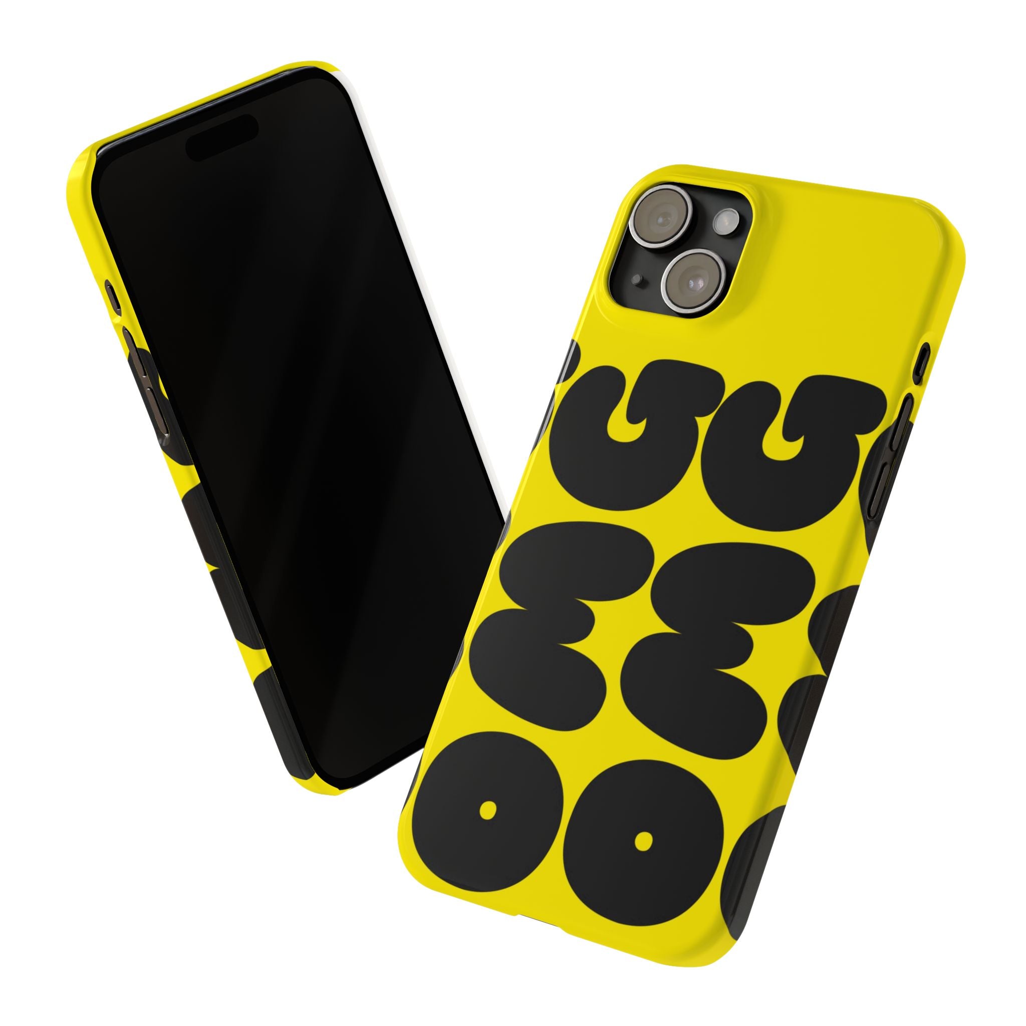 Yellow Retro Bubble Pattern Slim Phone Case