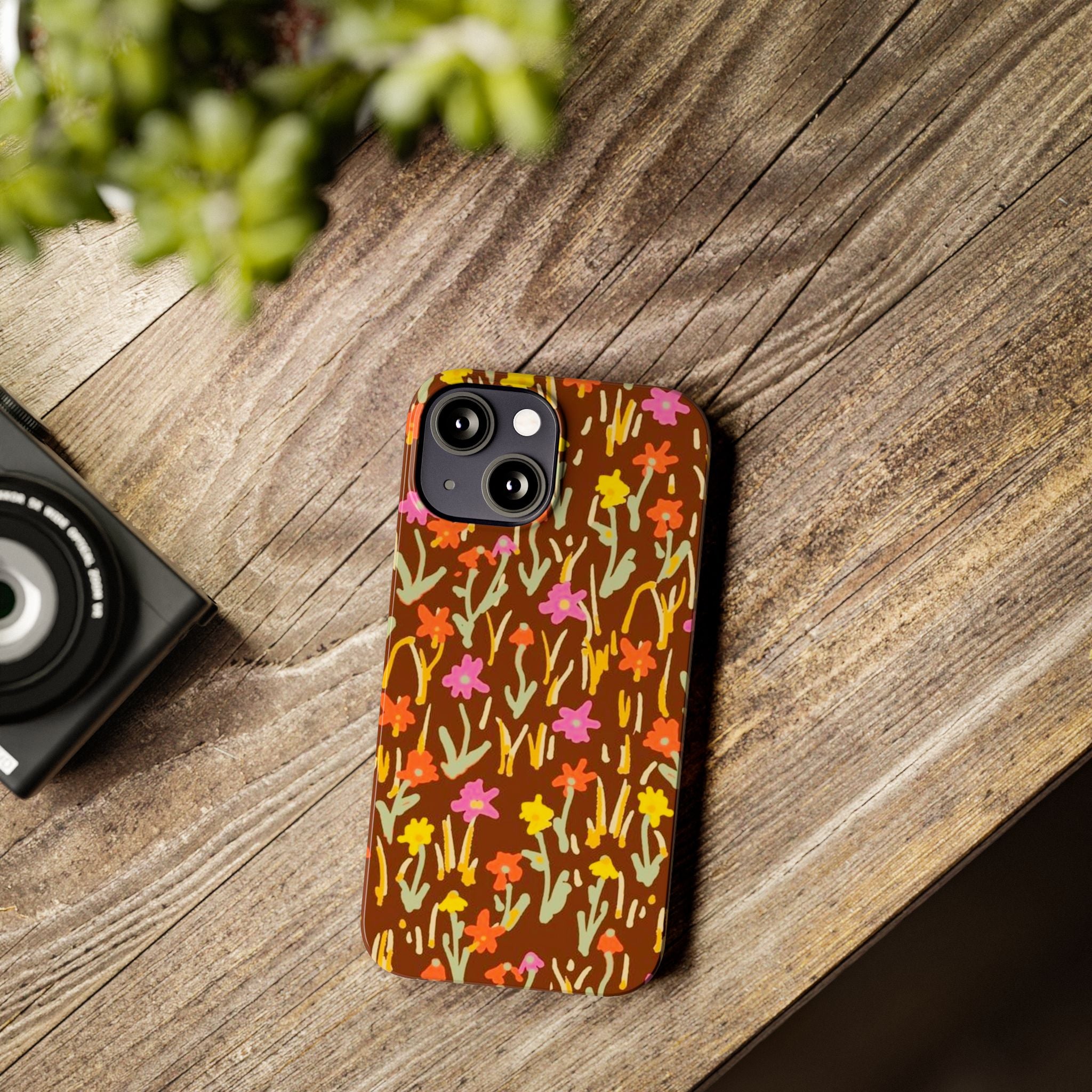 Brown Retro Floral Cover