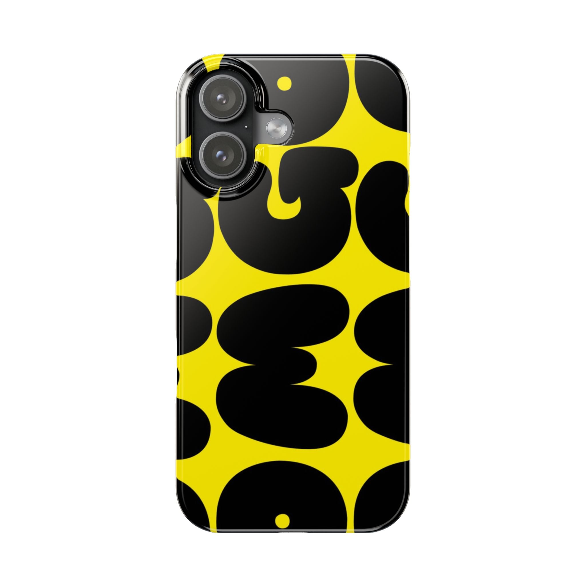 Yellow Retro Bubble Pattern Slim Phone Case