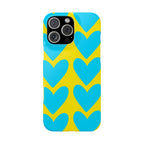 Blue Heart on Yellow Case