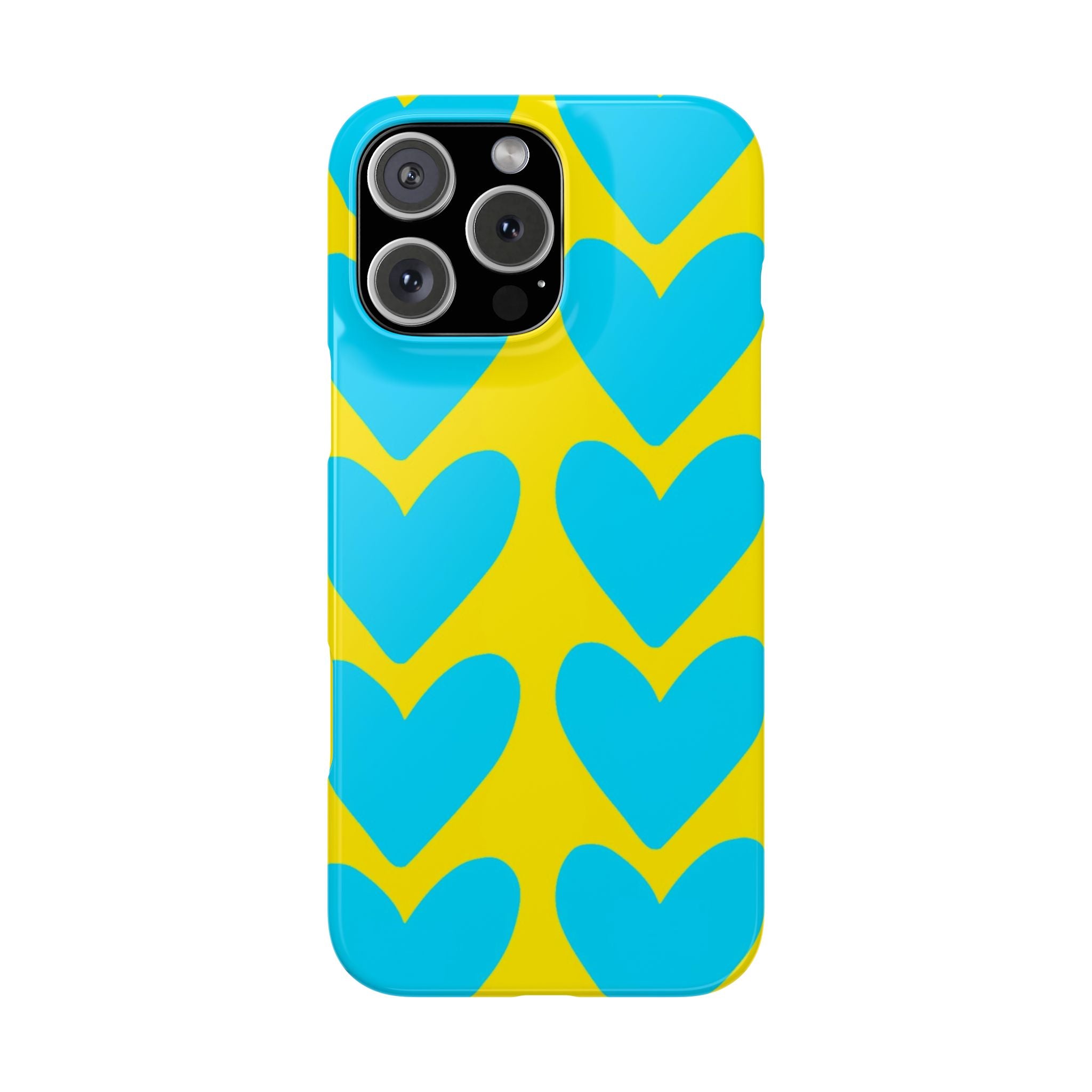 Blue Heart on Yellow Case
