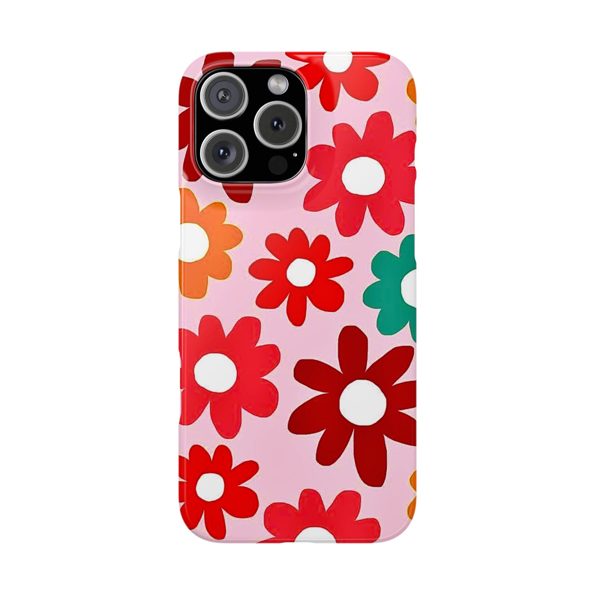 Retro Floral Case — Pink Daisy Pattern