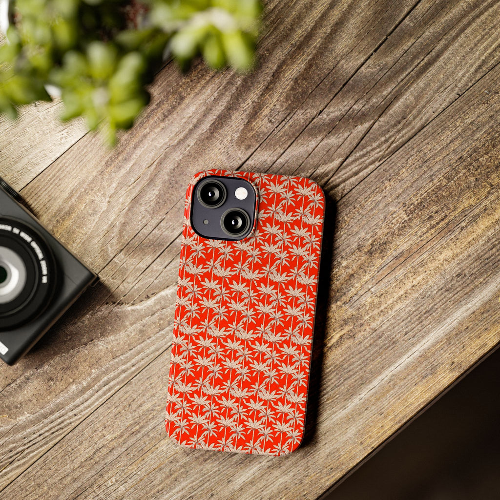 Red Tropical Palm Pattern Case