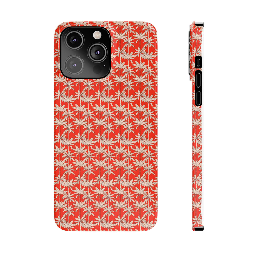 Red Tropical Palm Pattern Case