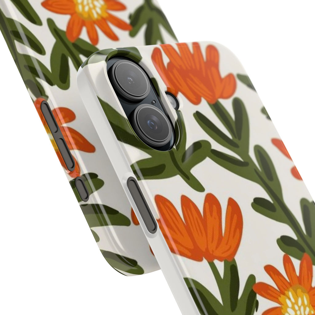 Orange Floral Botanical Pattern Case