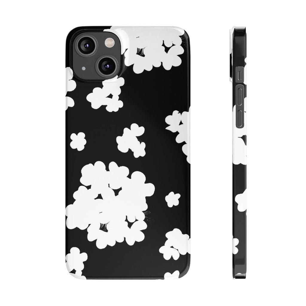 Black & White Abstract Flower Pattern Case