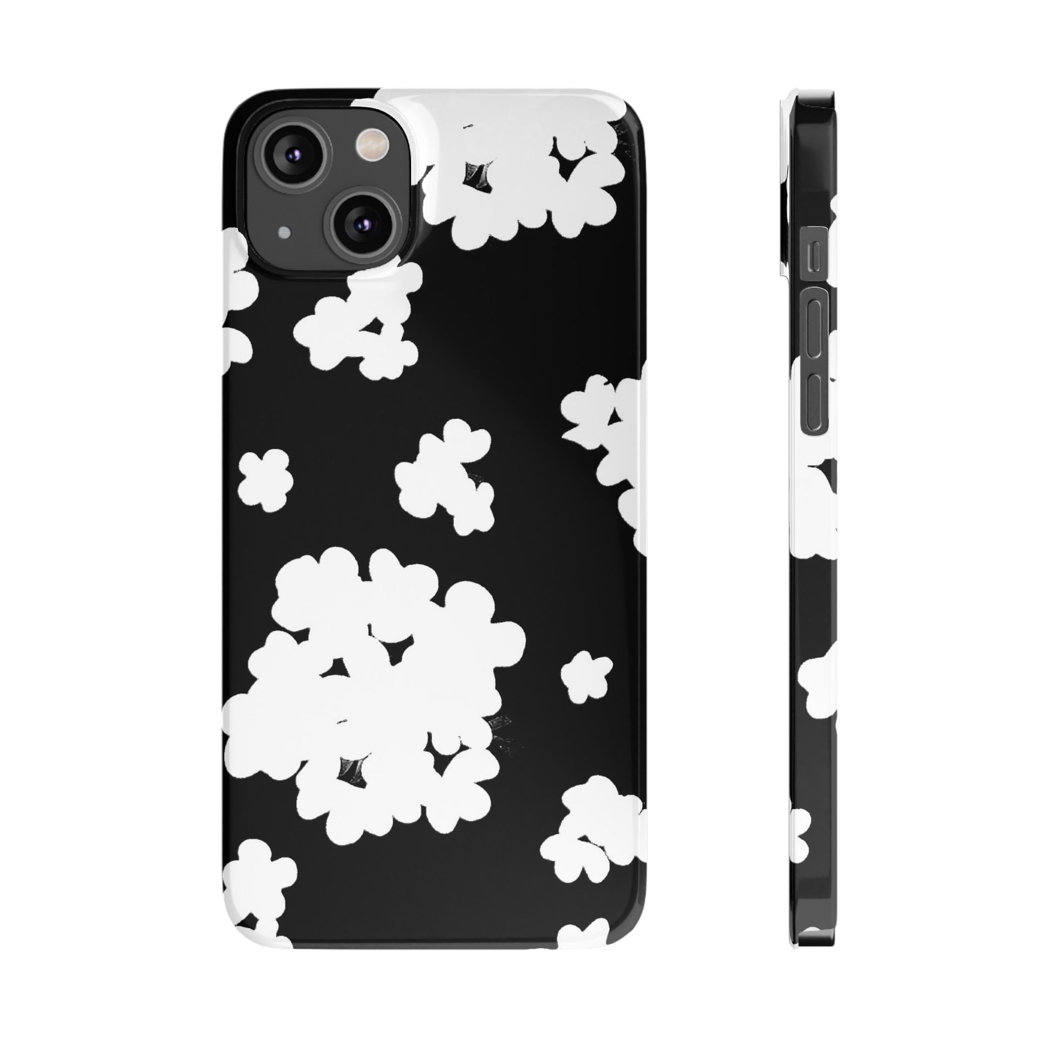 Black & White Abstract Flower Pattern Case