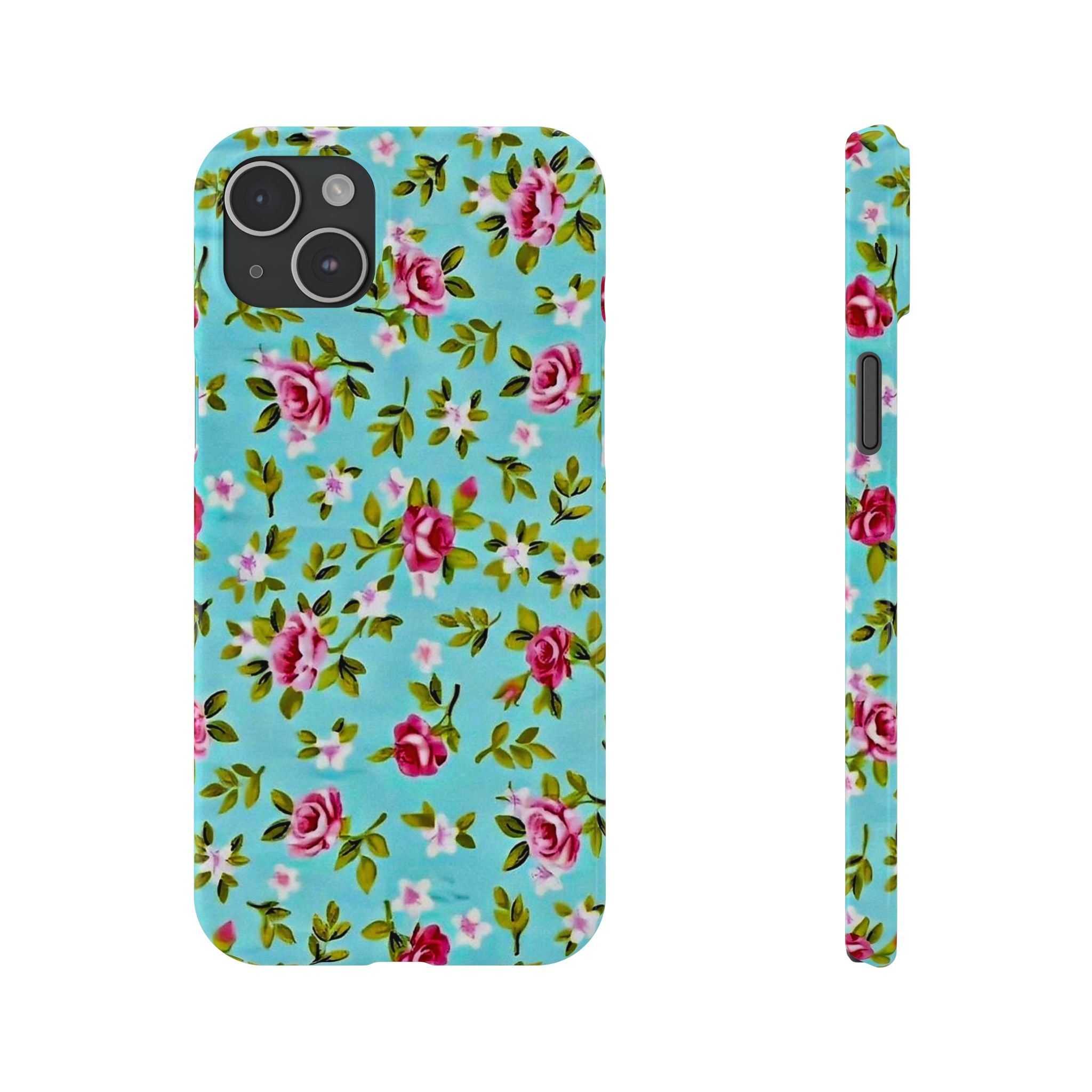Vintage Pink Roses on Aqua Case
