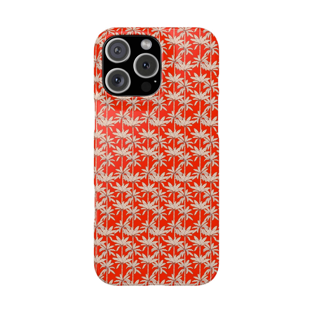 Red Tropical Palm Pattern Case