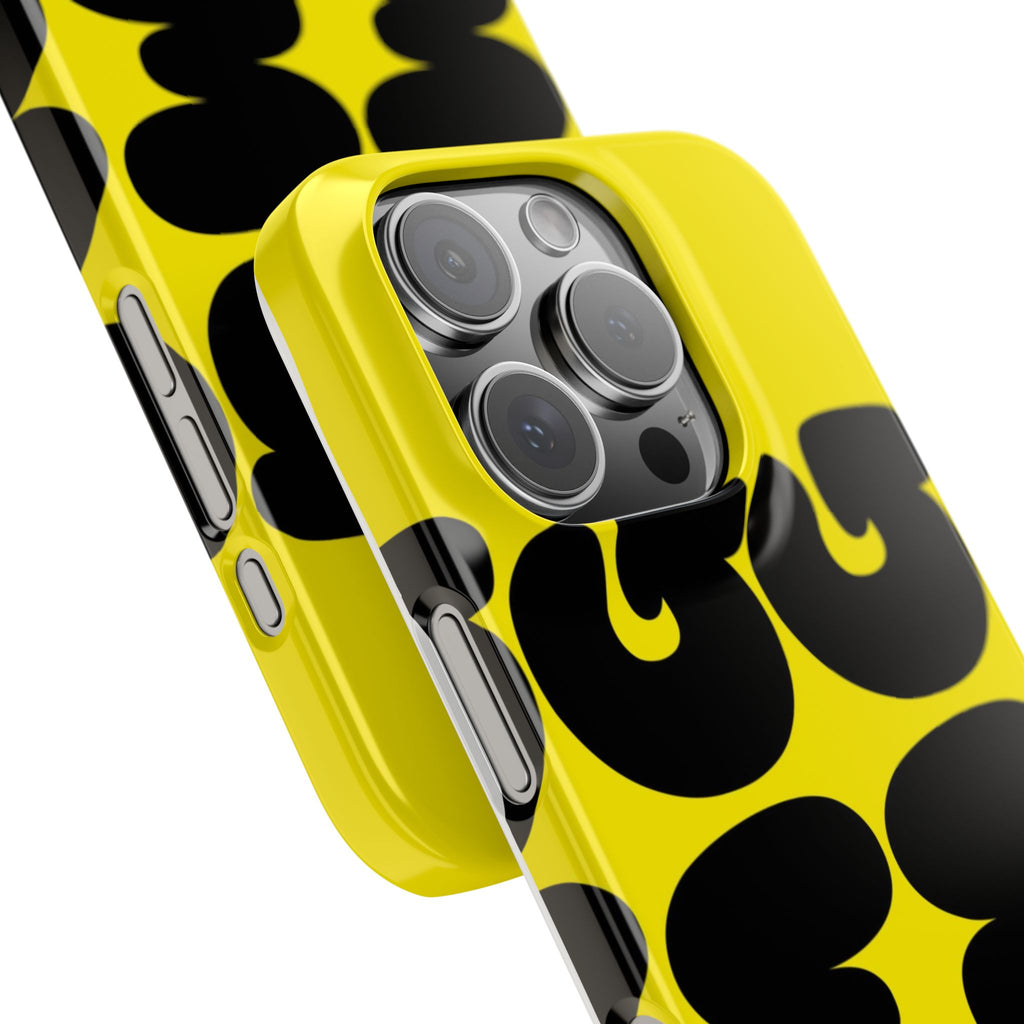 Yellow Retro Bubble Pattern Slim Phone Case