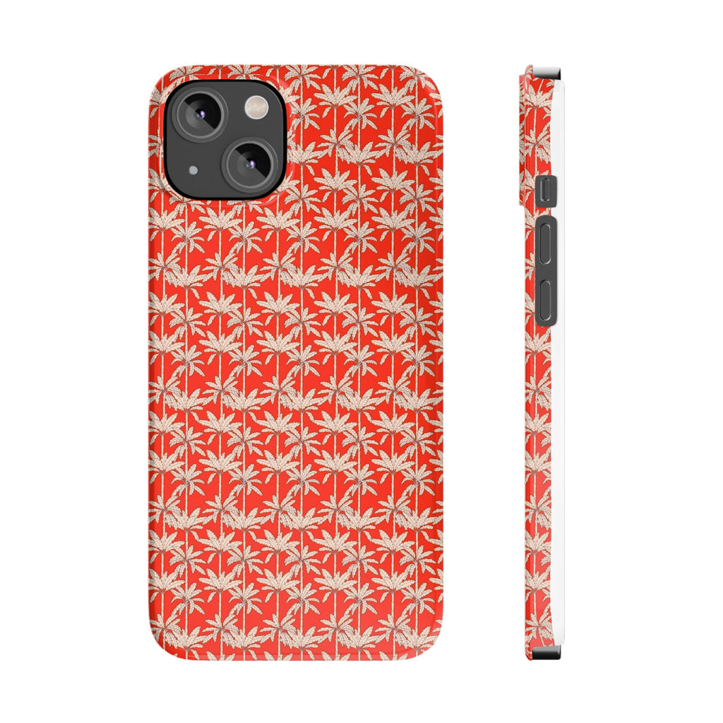 Red Tropical Palm Pattern Case