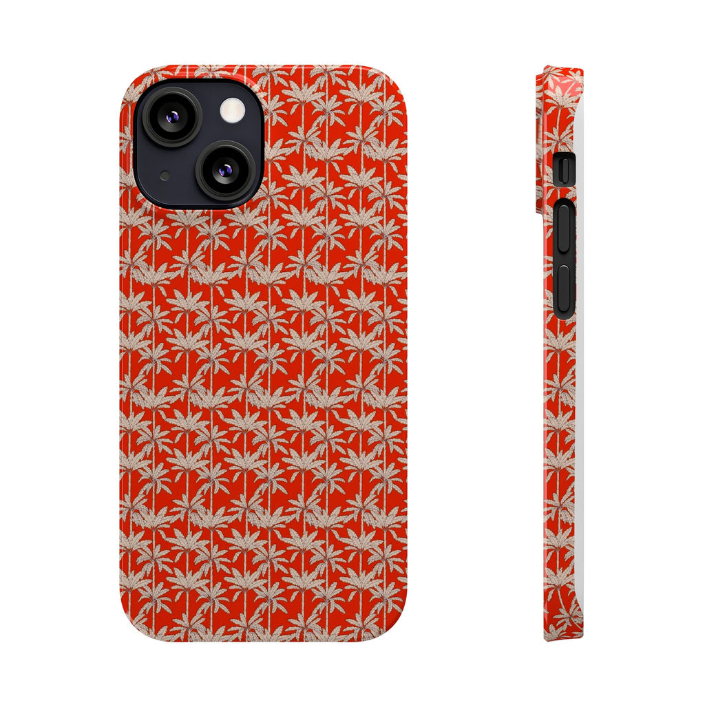 Red Tropical Palm Pattern Case
