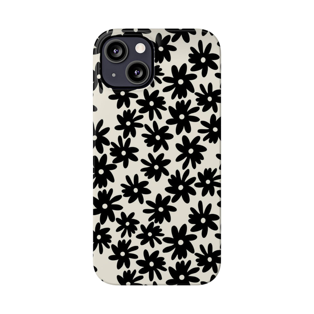 Black Daisy Phone Case