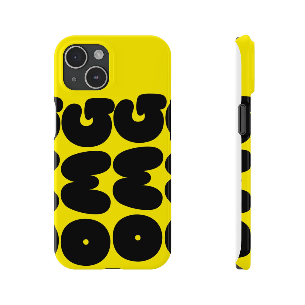 Yellow Retro Bubble Pattern Slim Phone Case