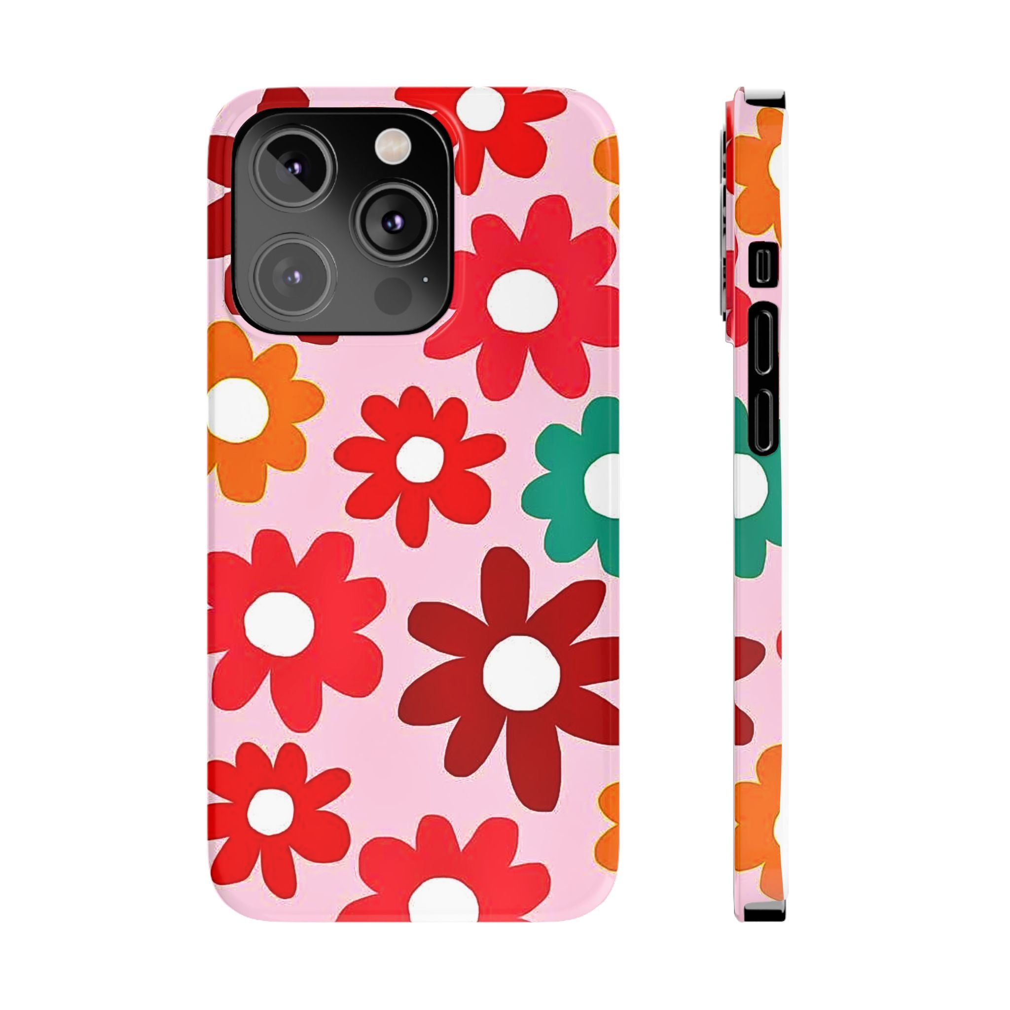 Retro Floral Case — Pink Daisy Pattern