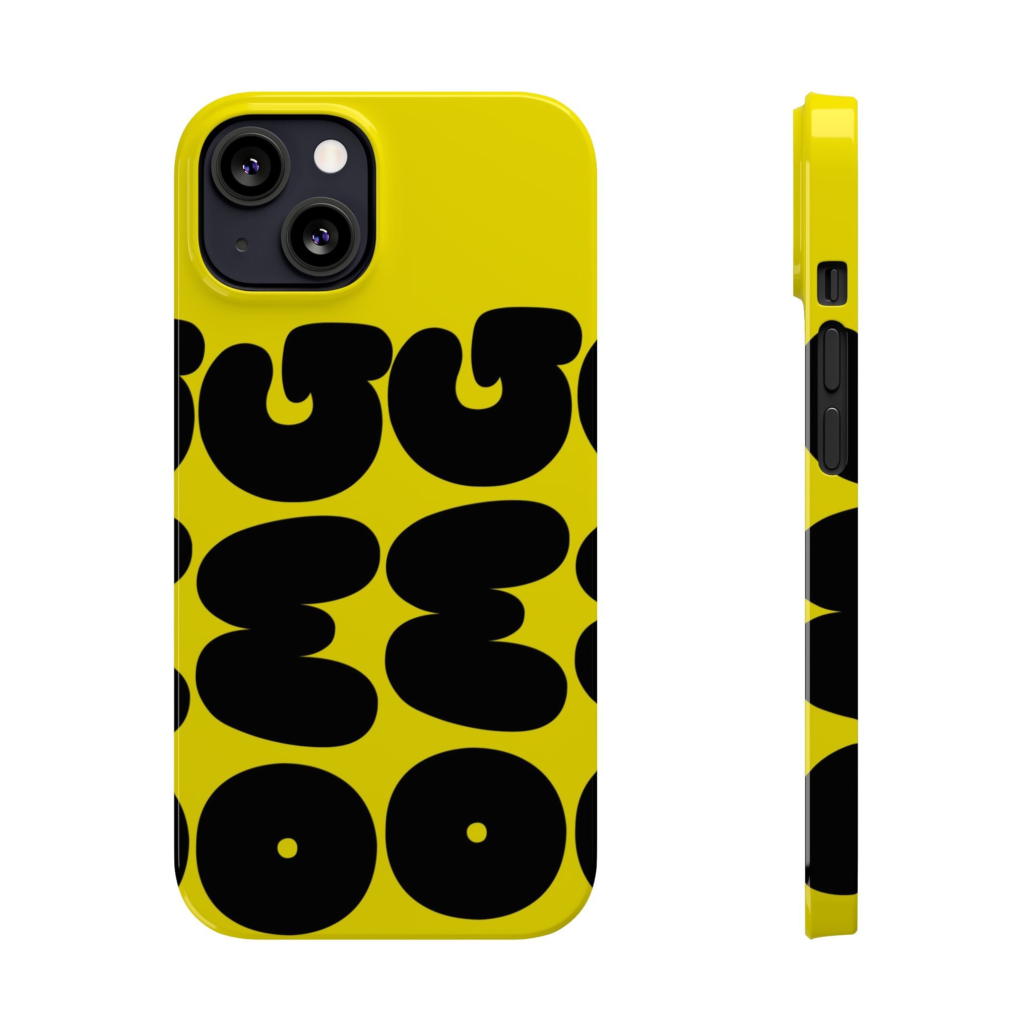Yellow Retro Bubble Pattern Slim Phone Case