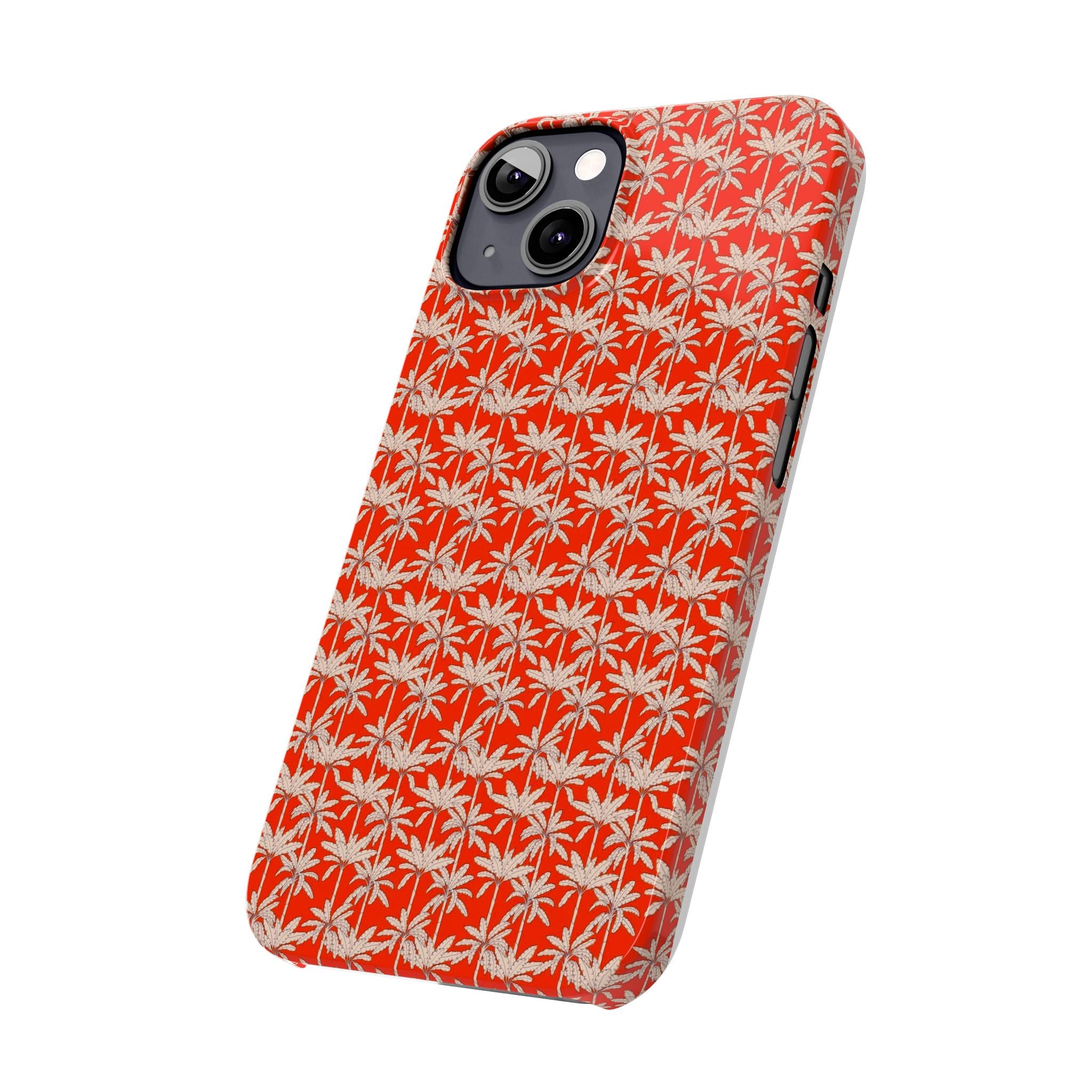 Red Tropical Palm Pattern Case