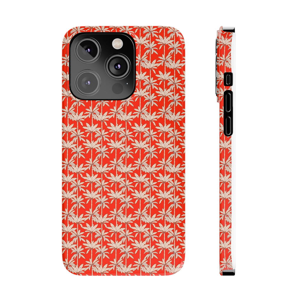 Red Tropical Palm Pattern Case