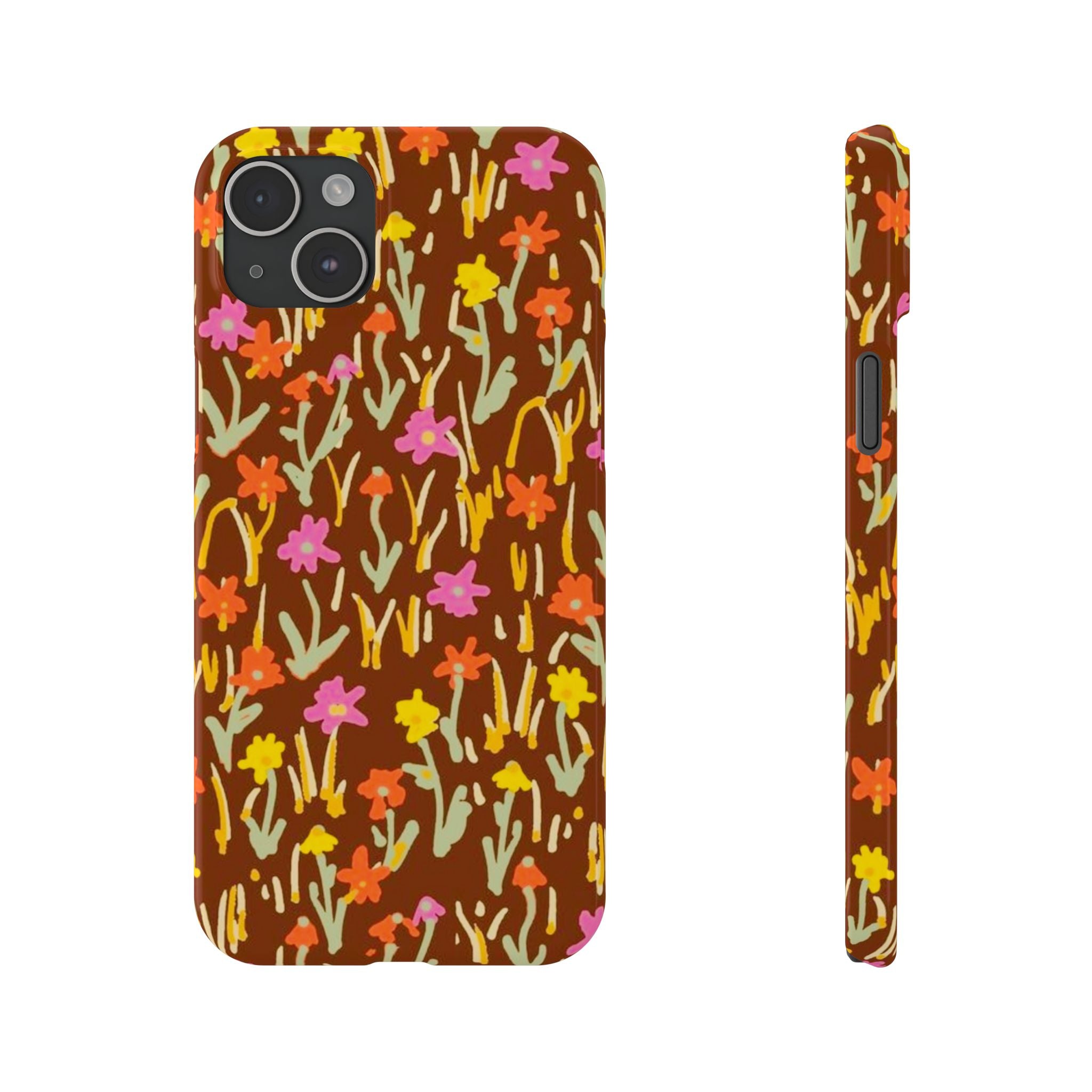 Brown Retro Floral Cover