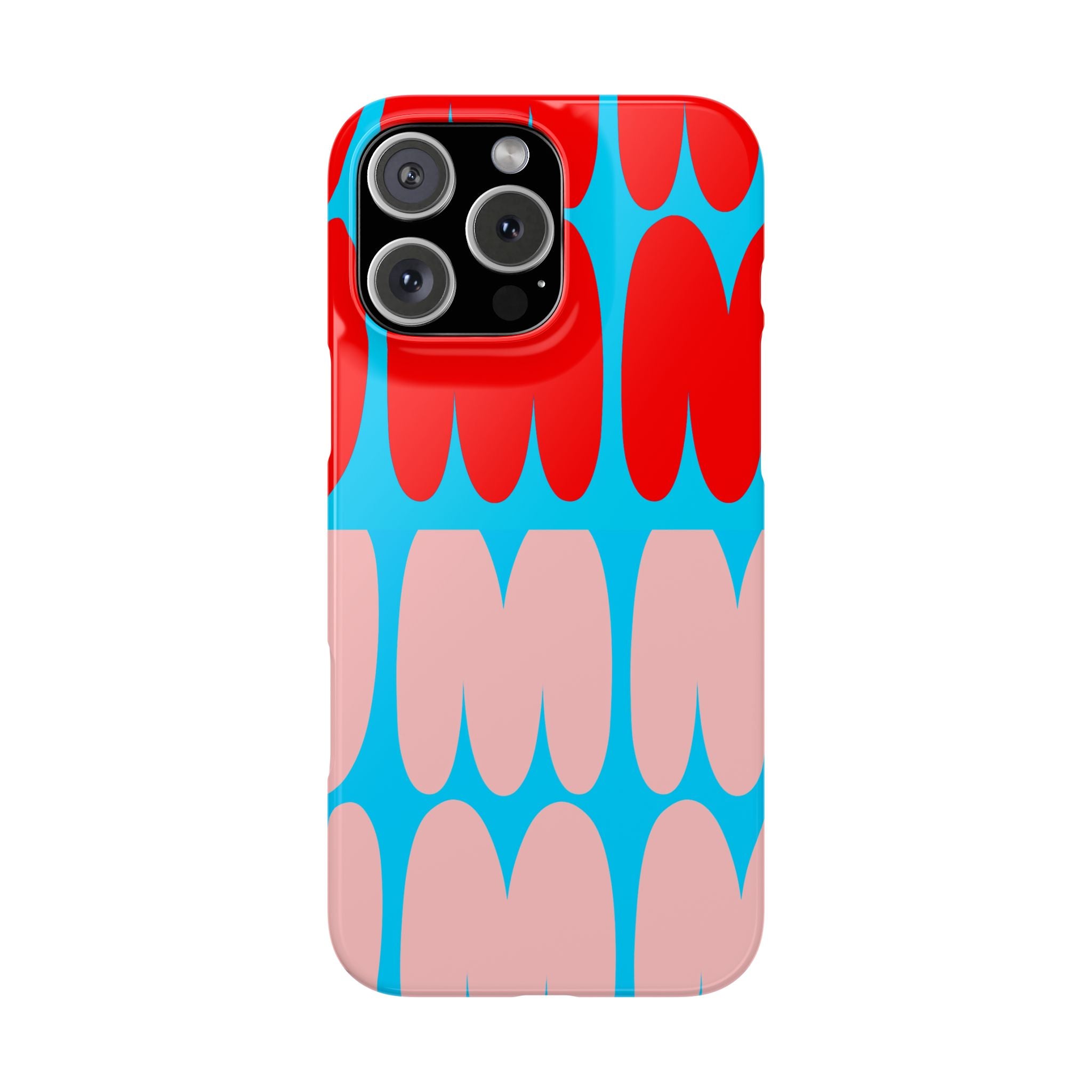 Yum Red & Pink on a Blue Case