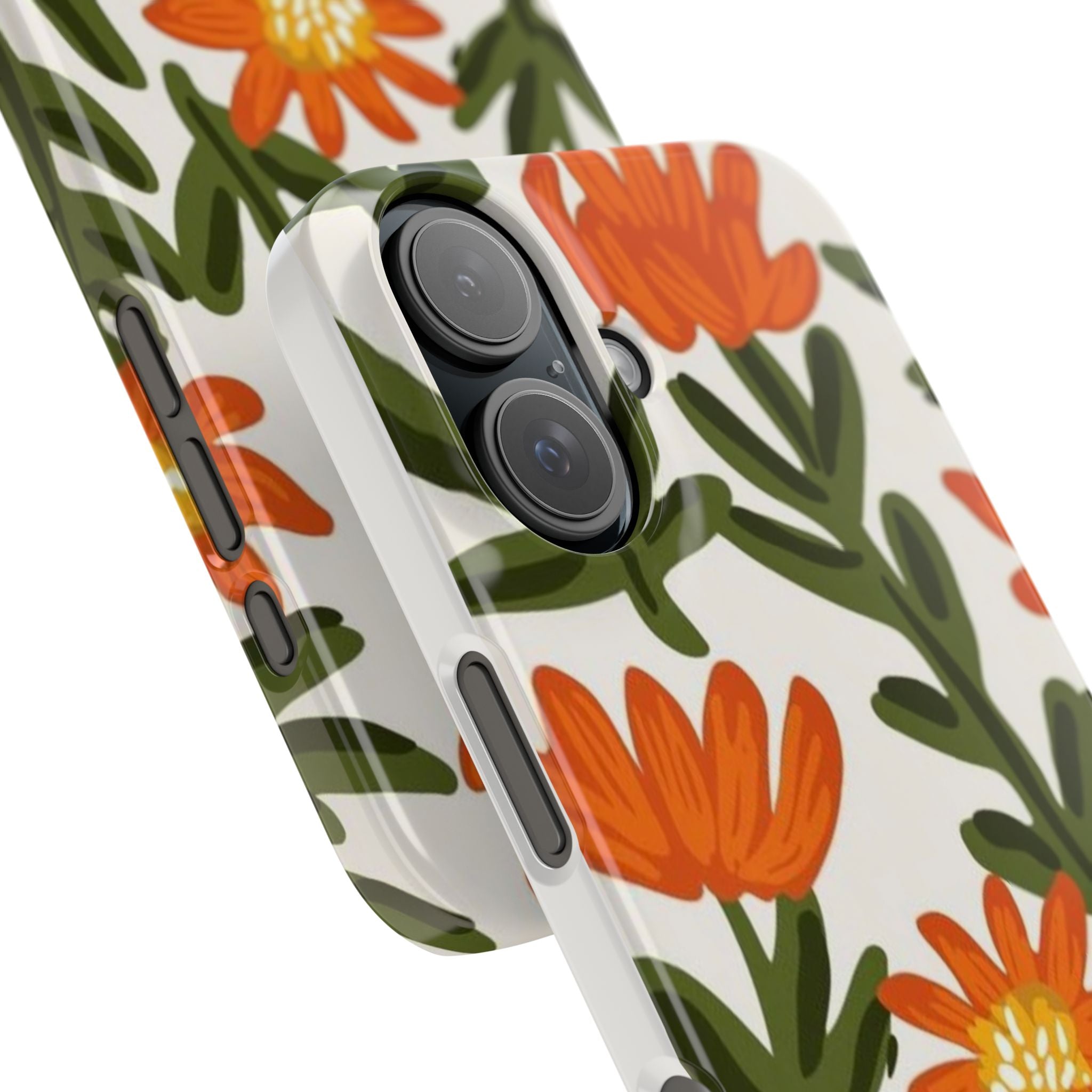 Orange Floral Botanical Pattern Case