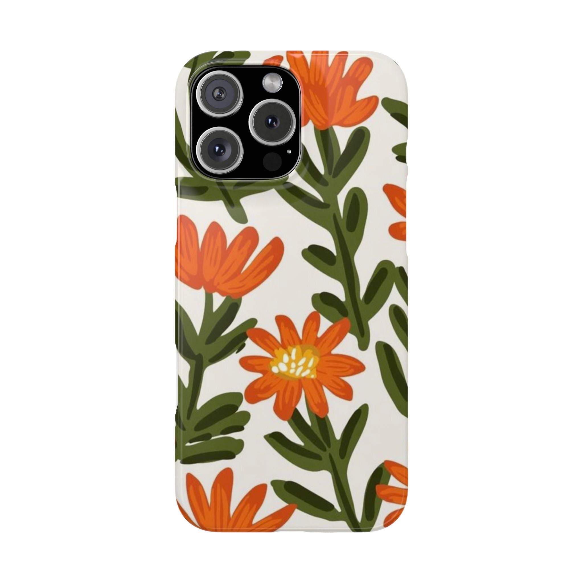 Orange Floral Botanical Case
