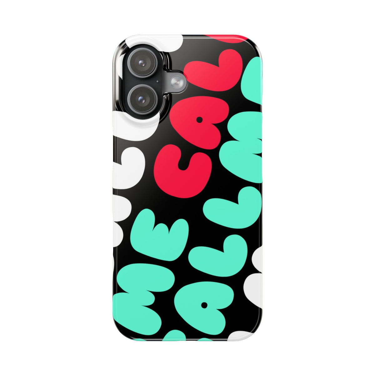 Call Me Turquoise mix Bubble Text Case