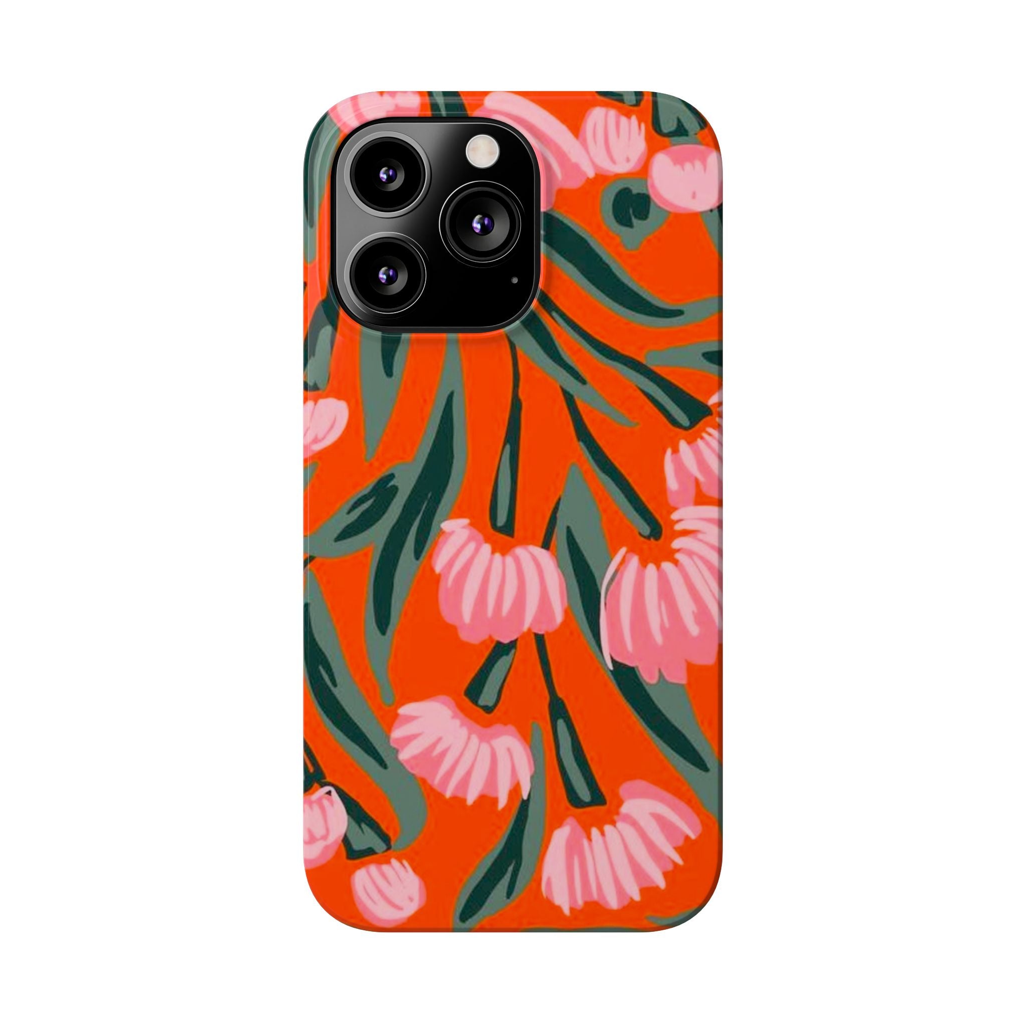Pink Petal on Orange Background
