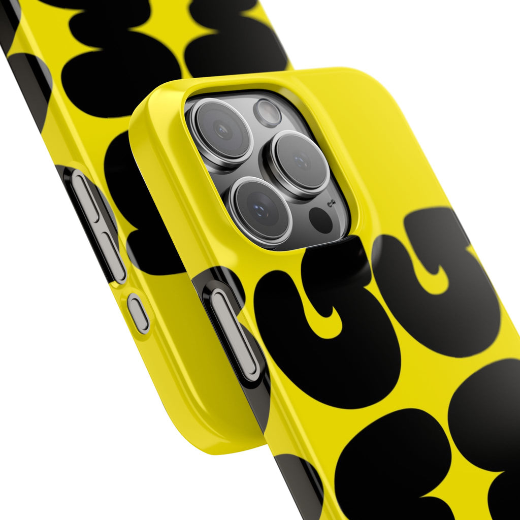 Yellow Retro Bubble Pattern Slim Phone Case
