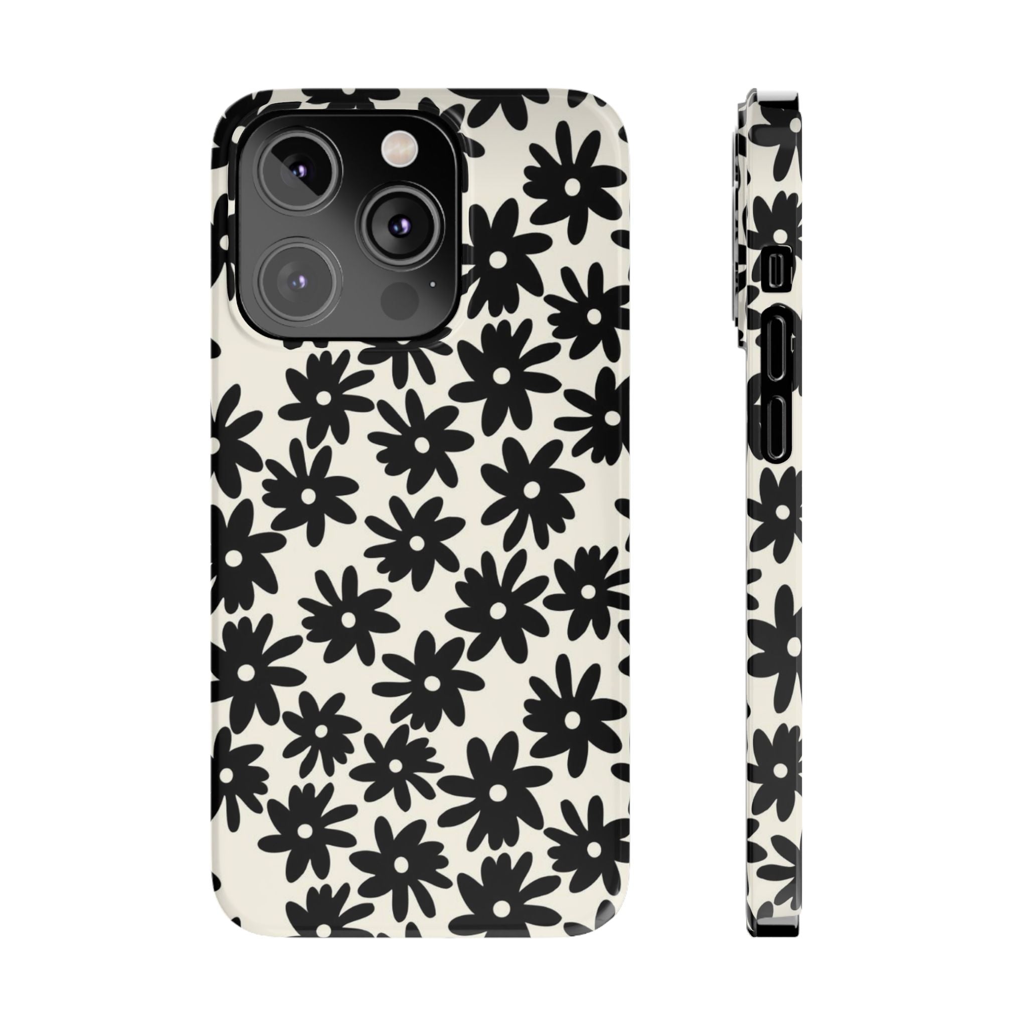 Black Daisy Phone Case
