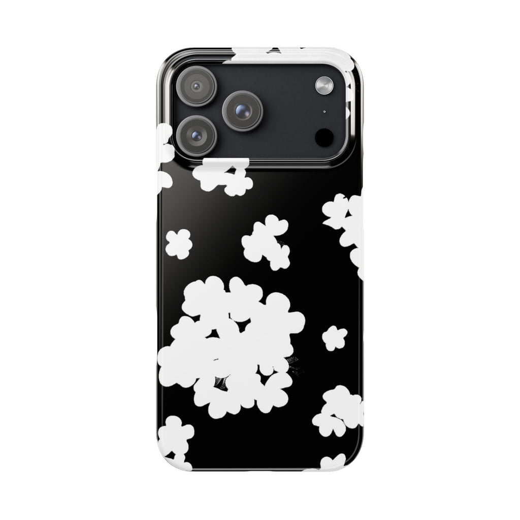 Black & White Abstract Flower Pattern Case