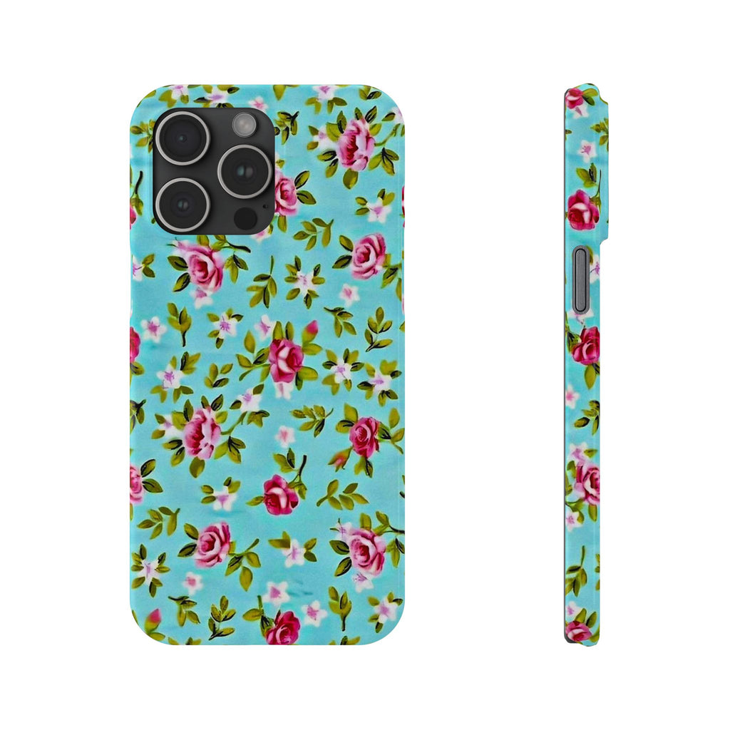 Vintage Pink Roses on Aqua Case