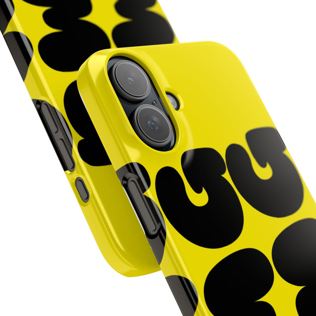 Yellow Retro Bubble Pattern Slim Phone Case