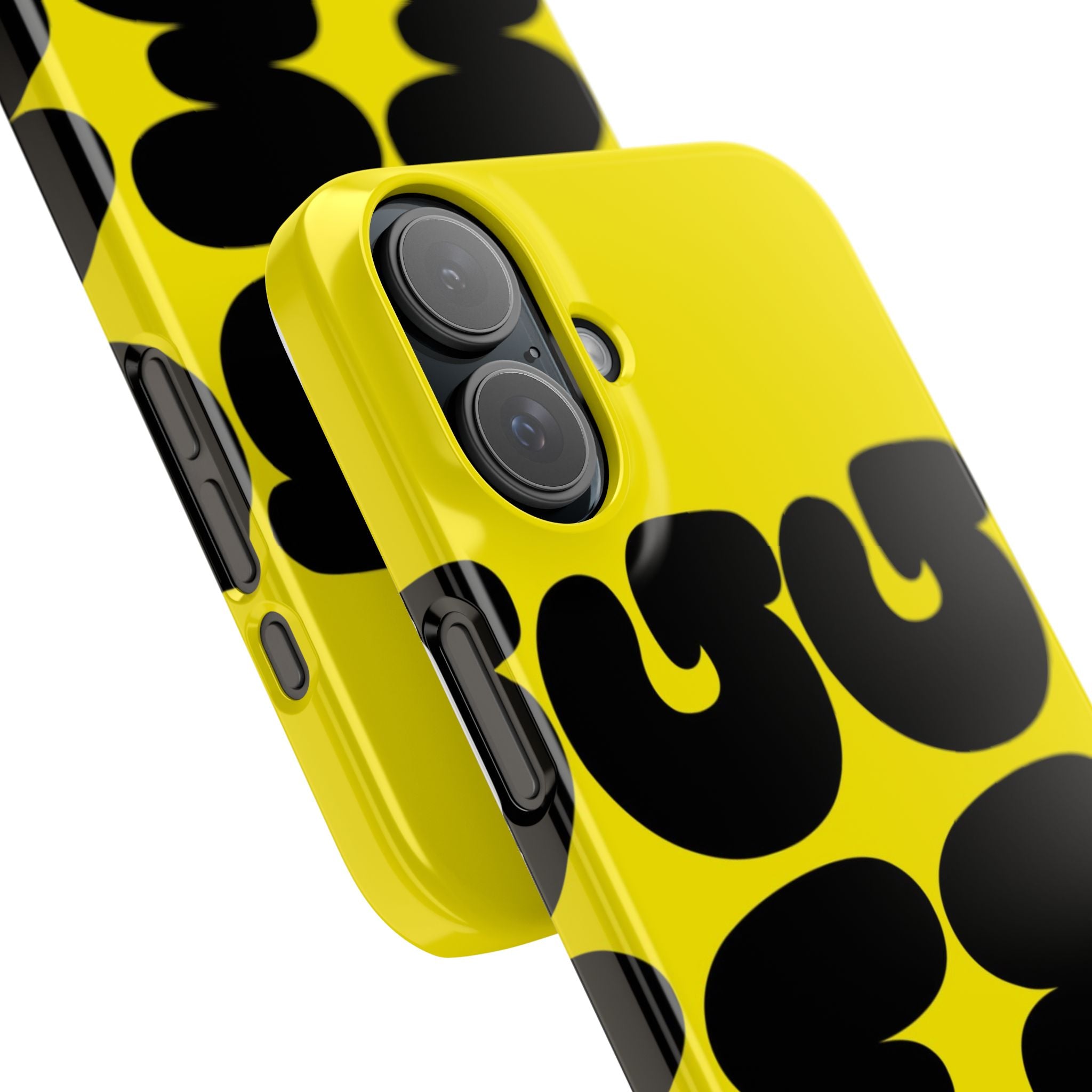Yellow Retro Bubble Pattern Slim Phone Case