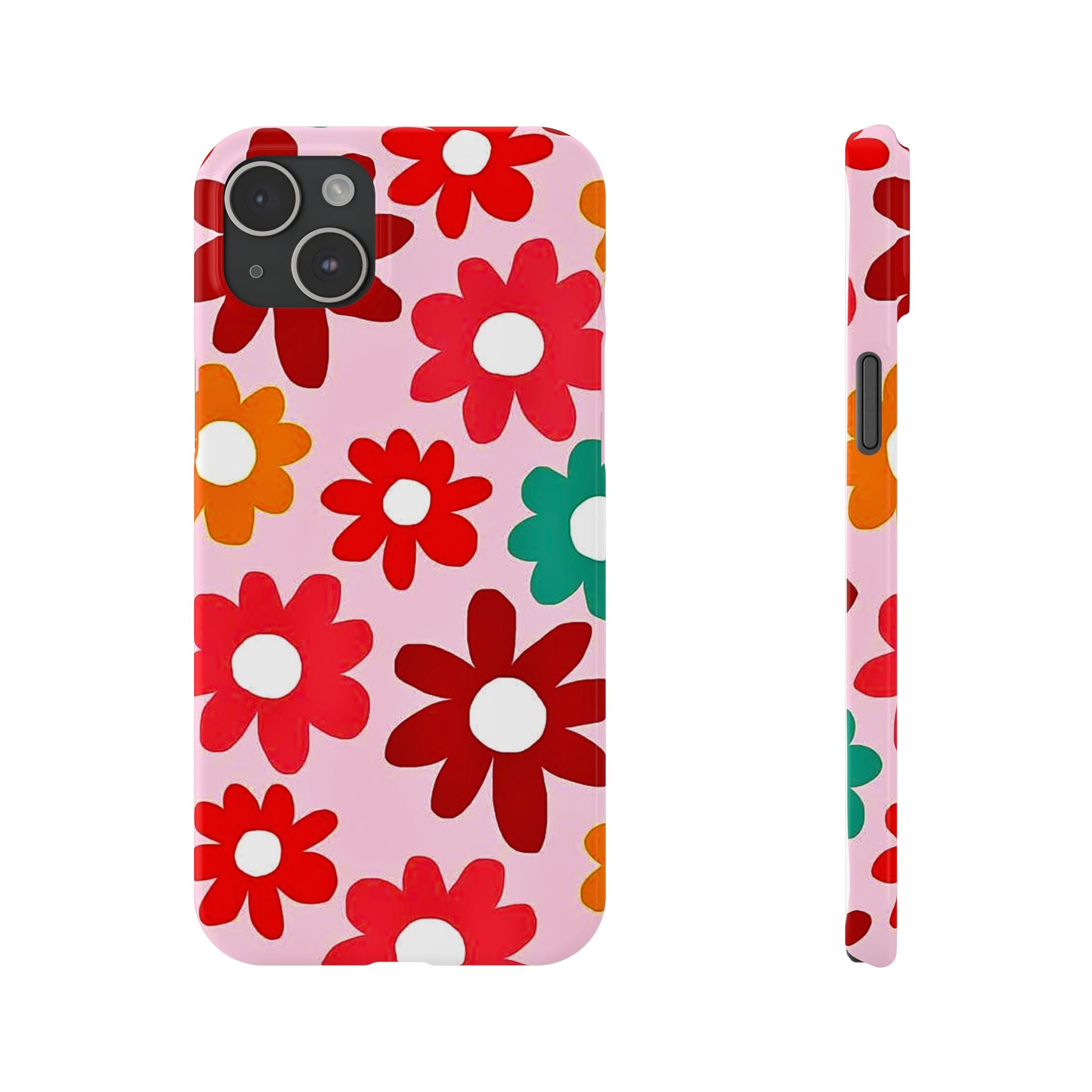 Retro Floral Case — Pink Daisy Pattern