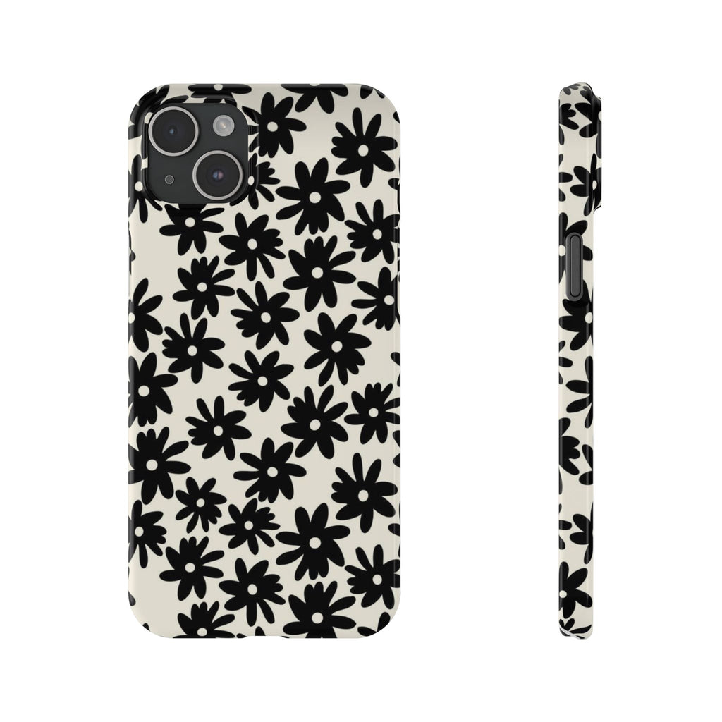Black Daisy Phone Case