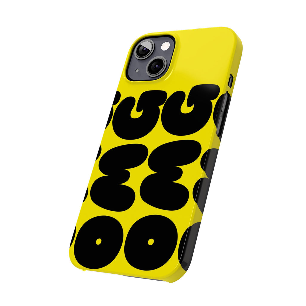 Yellow Retro Bubble Pattern Slim Phone Case