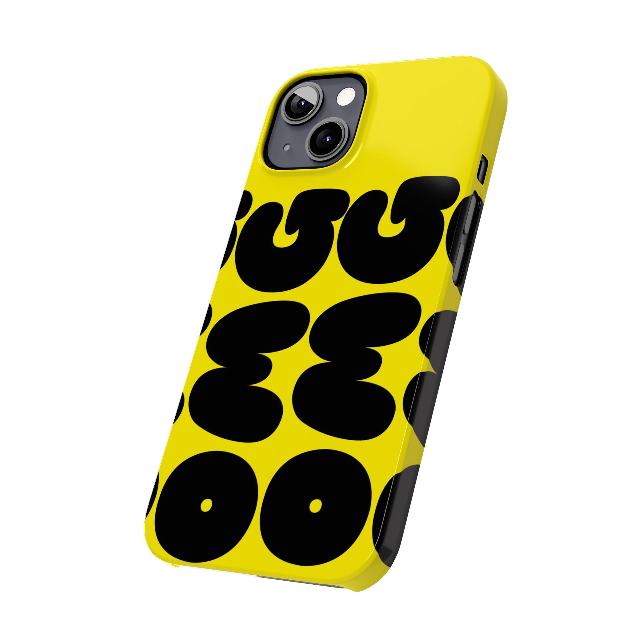 Yellow Retro Bubble Pattern Slim Phone Case