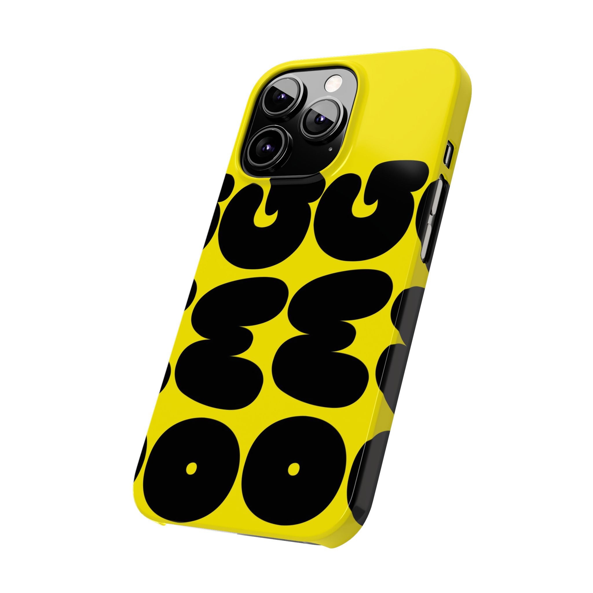 Yellow Retro Bubble Pattern Slim Phone Case