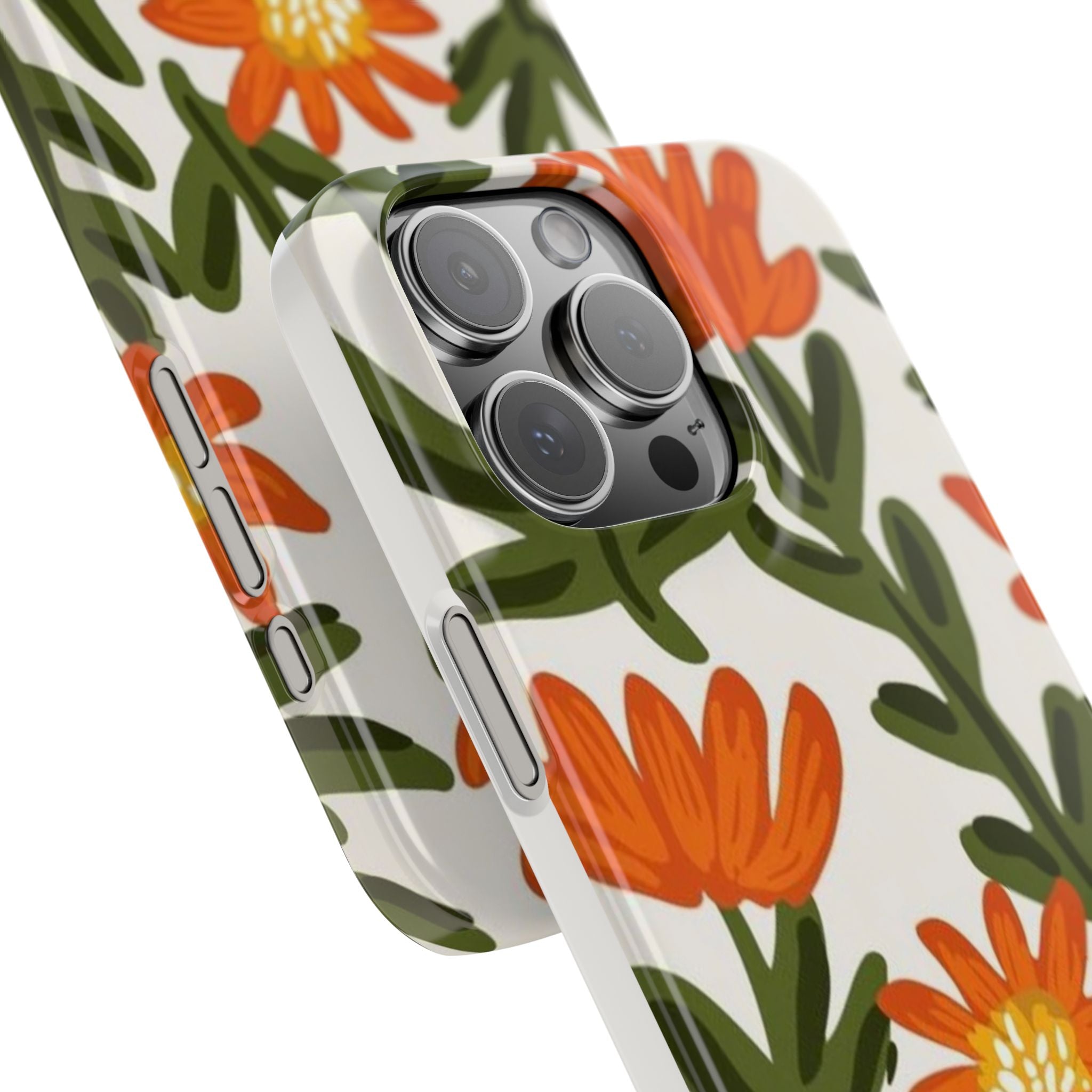 Orange Floral Botanical Case