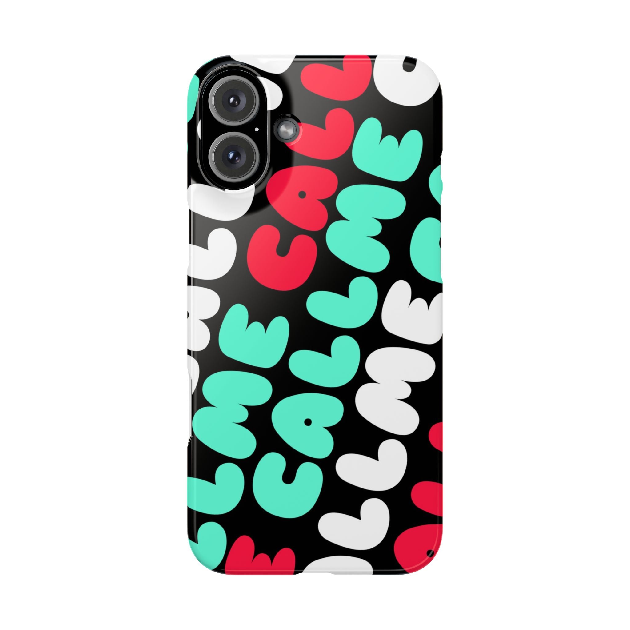 Call Me Turquoise mixed Bold Bubble Text