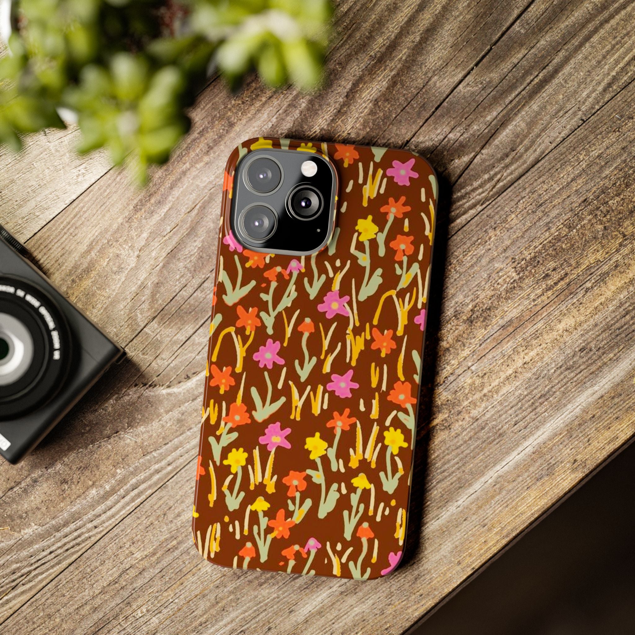 Brown Retro Floral Cover