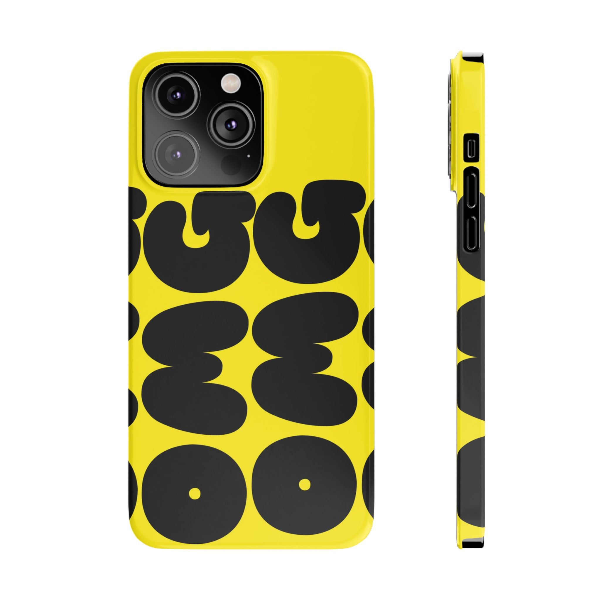 Yellow Retro Bubble Pattern Slim Phone Case