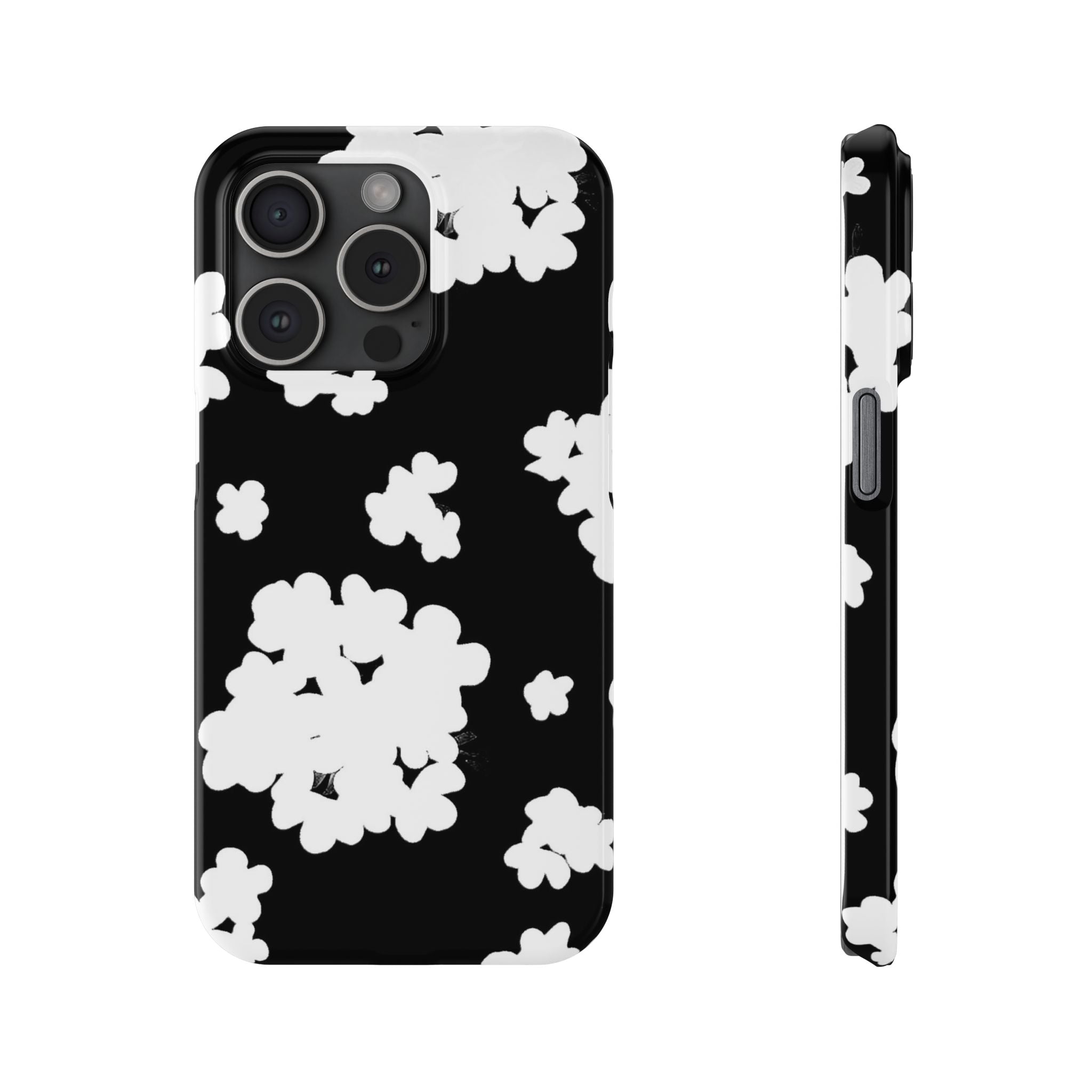 Black & White Abstract Flower Pattern Case